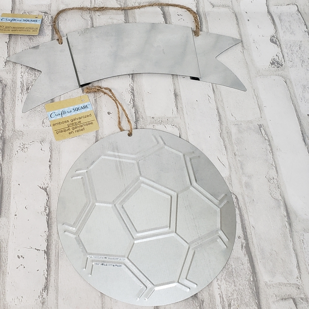 Customizable Galvanized Sports Plaques-Soccer